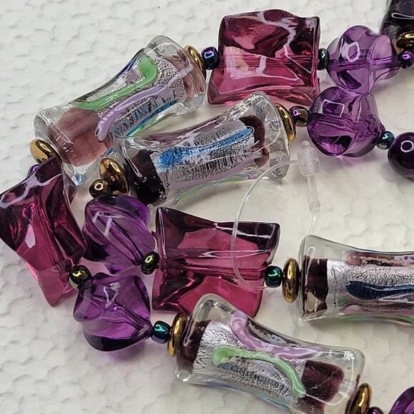 PURPLE Bead Necklace Casual Boho Summer Fashion Trendy Necklace - Picture 3 of 5